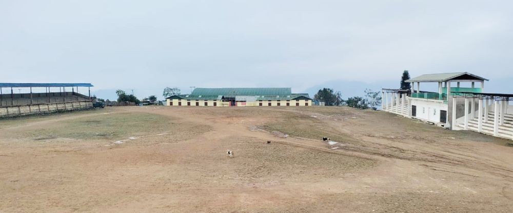 A view of the public ground in Kiphire town which is also used as a football ground. Kiphire district is facing a significant setback in nurturing local sporting talents due to the lack of adequate sports infrastructure. (Morung Photo)